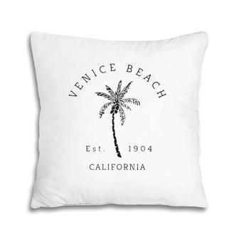 Retro Cool Venice Beach California Palm Tree Novelty Art Pillow | Mazezy