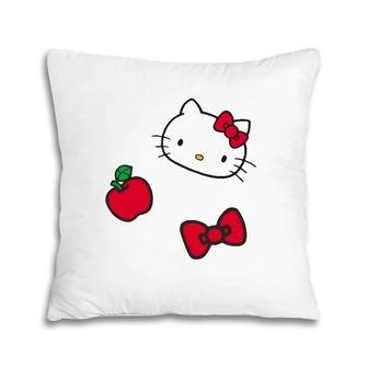 Retro Patches Red Apple Bow Pillow | Mazezy