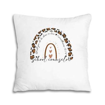 Retro Rainbow Leopard School Counselor Back To School Pillow | Mazezy