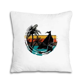 Retro Sailing Sailor Tropical Beach Sail Sea Sailing Pillow | Mazezy