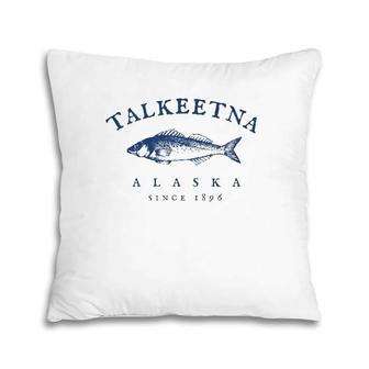 Retro Talkeetna Alaska Fishing Pillow | Mazezy