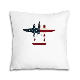 Retro Usa Aircraft Warbird Pilot Gift Flag P-38 Lightning Pillow | Mazezy