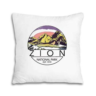 Retro Vintage Zion National Park Pillow | Mazezy