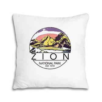 Retro Vintage Zion National Parks Tee Pillow | Mazezy