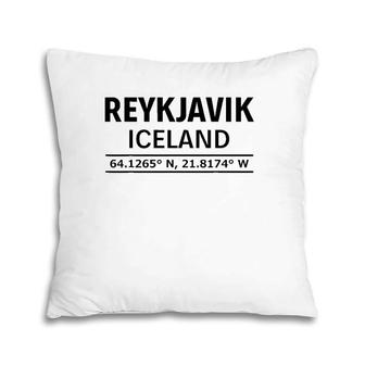 Reykjavik Iceland City Coordinates Souvenir Pillow | Mazezy