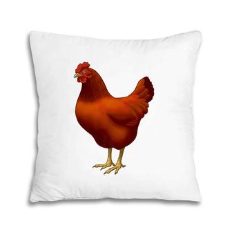 Rhode Island Red Hen Chicken Lover Pillow | Mazezy