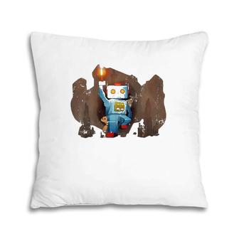 Robot Cave Explorer Premium Pillow | Mazezy