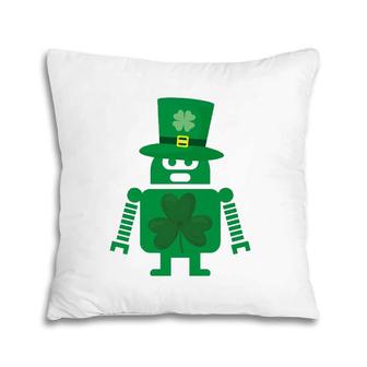 Robot Funny Geeky Leprechaun St Patricks Day Gifts Pillow | Mazezy