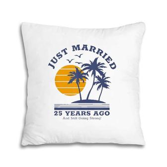 Romantic Matching Couples Print - 25Th Wedding Anniversary Pillow | Mazezy