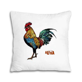 Rooster Chicken Hawaii Aloha Hawaiian Premium Pillow | Mazezy