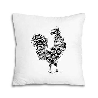 Rooster Chicken Motif Farmer Colorful Farm Animals Chickens Pillow | Mazezy