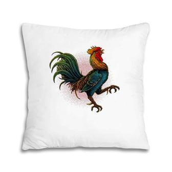 Rooster Male Chickens Awesome Birds Rooster Crows Pillow | Mazezy