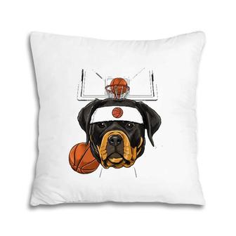 Rottweiler Basketball Dog Lovers Basketball Player Pillow | Mazezy