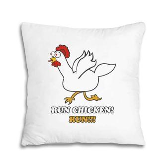 Running Design Chickens Classic Cartoon Comedy Arts For Fans Pillow | Mazezy