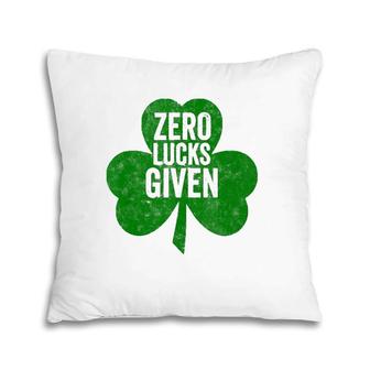 Saint Patrick's Day Funny Gift Zero Lucks Given Tank Top Pillow | Mazezy