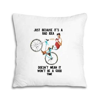 Sam K Trouble Cycling Raglan Baseball Tee Pillow | Mazezy