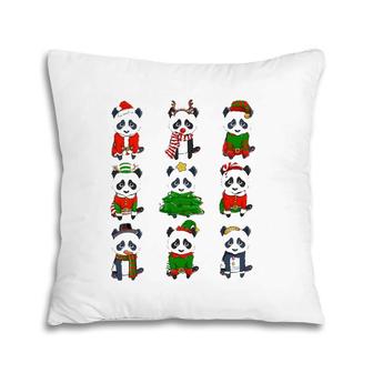 Santa Panda Christmas Pajama Tree Lights Elf Reindeer Pillow | Mazezy