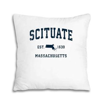 Scituate Massachusetts Ma Vintage Sports Design Navy Print Pillow | Mazezy