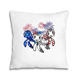 Sea Turtles 4Th Of July American Usa Flag Patriotic Pillow | Mazezy