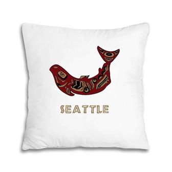 Seattle Washington Native American Indian Salmon Fishermen Pillow | Mazezy