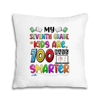 Seventh Grade 100 Days Smarter Teacher 100 Days Of School Pillow | Mazezy
