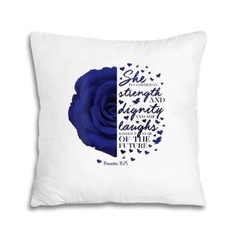 She Is Clothed In Strength And Dignity Cute Christian V-Neck Pillow | Mazezy