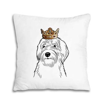Sheepadoodle Dog Wearing Crown Dog Lover Pillow | Mazezy