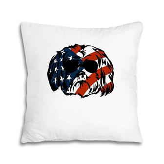 Shih Tzu Dog American Flag 4Th Of July - Dog Lover Gift Pillow | Mazezy