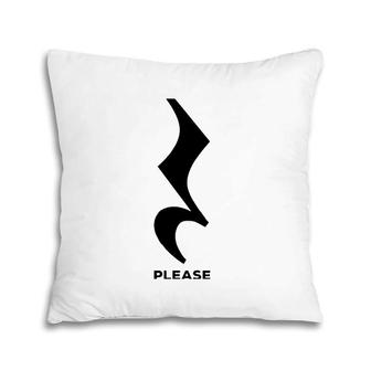Silence Please Quarter Rest Musical Note Music Pillow | Mazezy