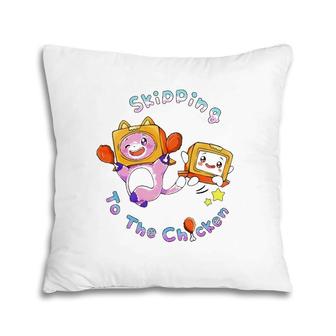 Skipping To The Chicken Lanky Art Box Pillow | Mazezy CA