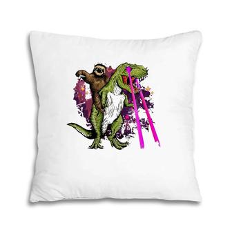 Sloth Ridingrex With Laser Eyes Pillow | Mazezy