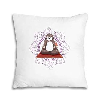Sloth Yoga Gift I Funny Meditation Workout Tee Pillow | Mazezy