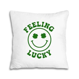 Smile Face Feeling Lucky St Patrick's Day Pillow | Mazezy
