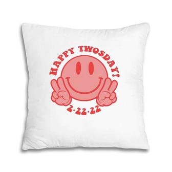 Smile Face Happy Twosday 2022 February 2Nd 2022 - 2-22-22 Gift Pillow | Mazezy