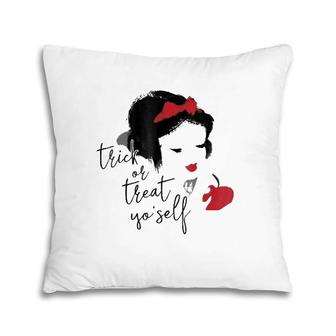 Snow White Trick Or Treat Graphic Pillow | Mazezy