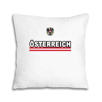 Sporty Osterreich National Austrian Flag And Emblem Pillow | Mazezy