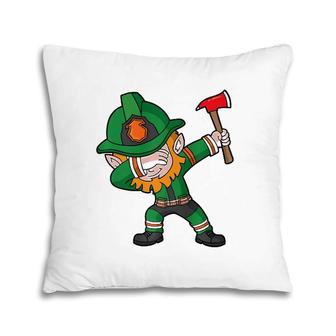 St Patrick's Day Firefighter Dabbing Leprechaun Fireman Irish Pillow | Mazezy