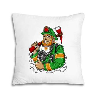 St Patrick's Day Firefighter Fireman Gift Pillow | Mazezy