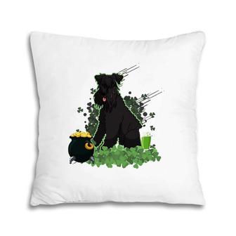 St Patrick's Day Kerry Blue Terrier Dog Pillow | Mazezy