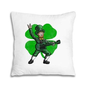 St Patrick's Day Rock And Roll Leprechaun Guitar Pillow | Mazezy