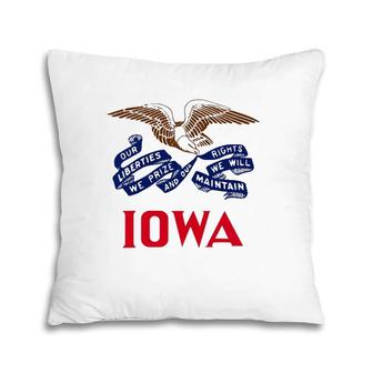 State Of Iowa Flag -- The Hawkeye State Pride Roots Pillow | Mazezy