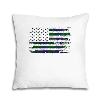 Strachan Surname American Flag Scottish Clan Tartan Pillow | Mazezy