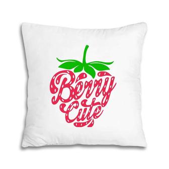 Strawberry Berry Cute Summer Fruit For Berry Lover Pillow | Mazezy