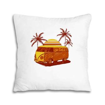 Summer Fun Tee Surf Surfer Gift Pillow | Mazezy