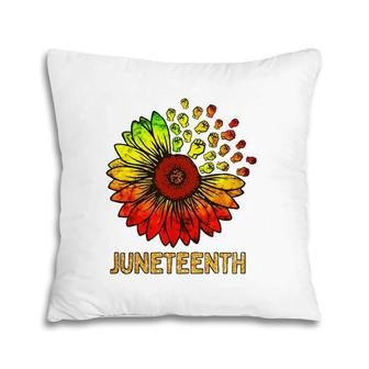 Sunflower Fist For Melanin Women Black History On Juneteenth Pillow | Mazezy