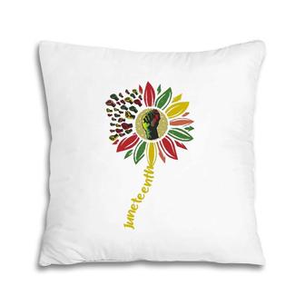 Sunflower Fist Juneteenth Black History African Pillow | Mazezy