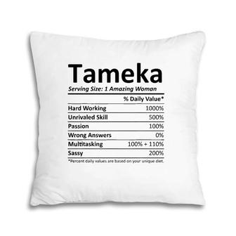 Tameka Nutrition Personalized Name Funny Christmas Gift Idea Pillow | Mazezy