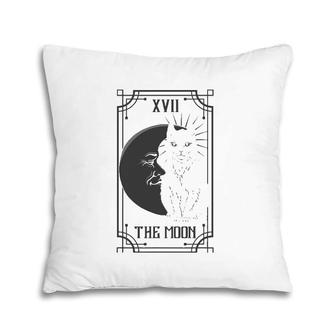 Tarot Card The Moon And The Cat Gothic Pagan Pillow | Mazezy DE