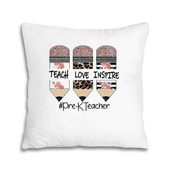 Teach Love Inspire Pre K Teacher Crayon Pillow | Mazezy
