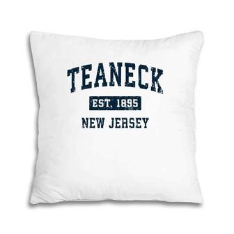 Teaneck New Jersey Nj Vintage Sports Design Navy Print Pullover Pillow | Mazezy